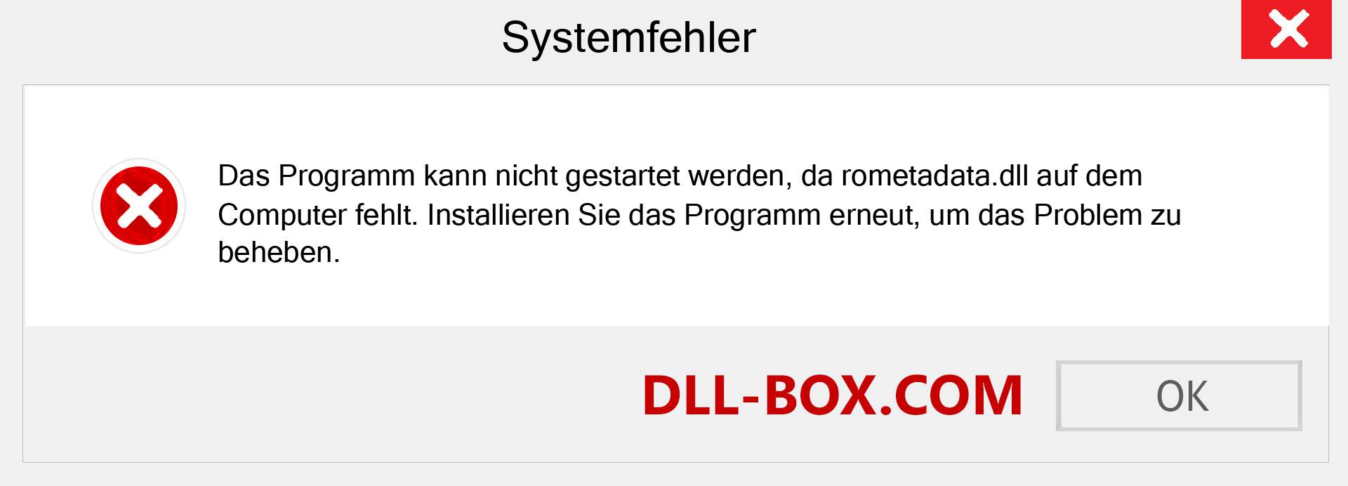 rometadata.dll-Datei fehlt?. Download für Windows 7, 8, 10 - Fix rometadata dll Missing Error unter Windows, Fotos, Bildern