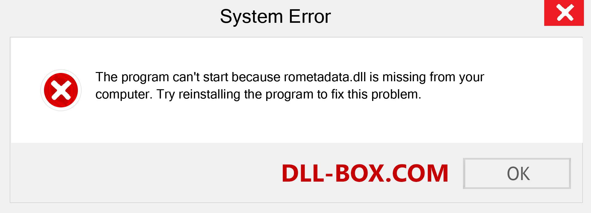  rometadata.dll file is missing?. Download for Windows 7, 8, 10 - Fix  rometadata dll Missing Error on Windows, photos, images